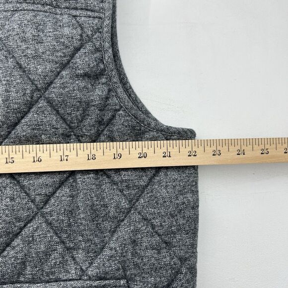 Banana Republic Quilted Puffer Vest Mens L Gray Textured Lined Outdoor Cabincore - Picture 11 of 12